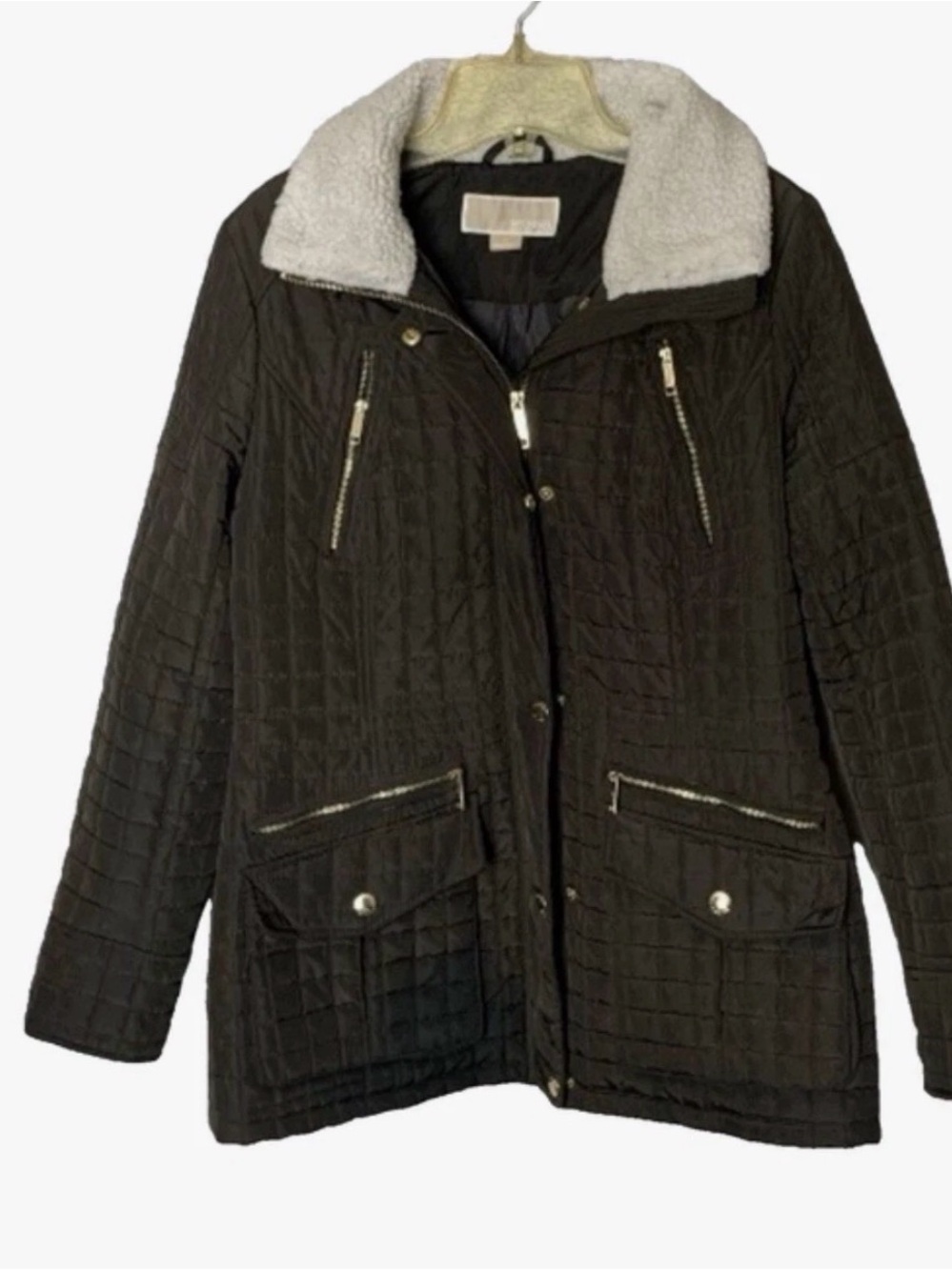 MICHAEL Kors Ladies
Quilted Anorak Coat jacket  Sz Large - Dark Green Moss Color - Picture 3 of 5